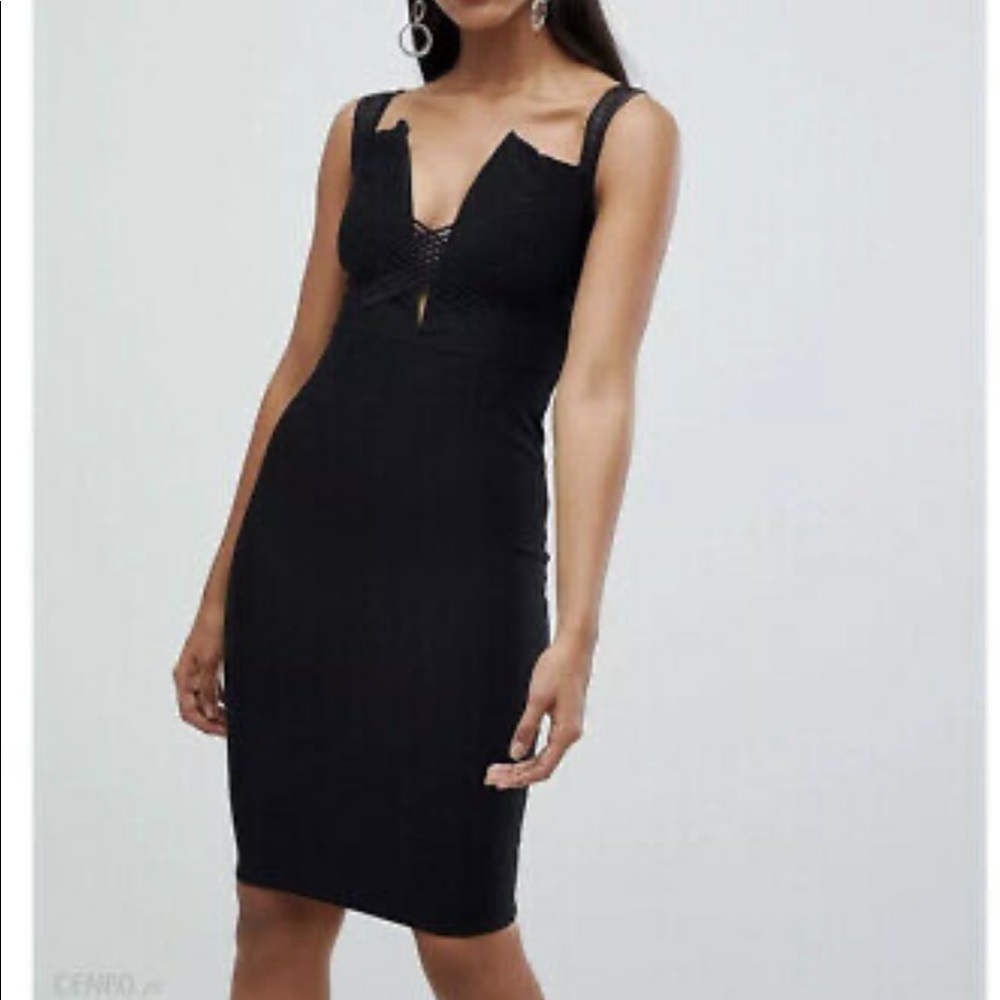 NWT ASOS cross over plunging midi dress